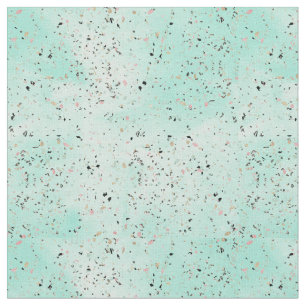 Terrazzo-Design aus Minz- und Goldmarmor Confetti Stoff