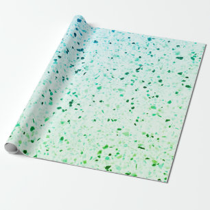 Terrazzo Elegant Türkis Blau Grün Retro Geschenkpapier