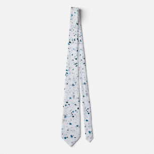 Terrazzo Elegant Türkis Blau Grün Weiß Grau Retro Krawatte
