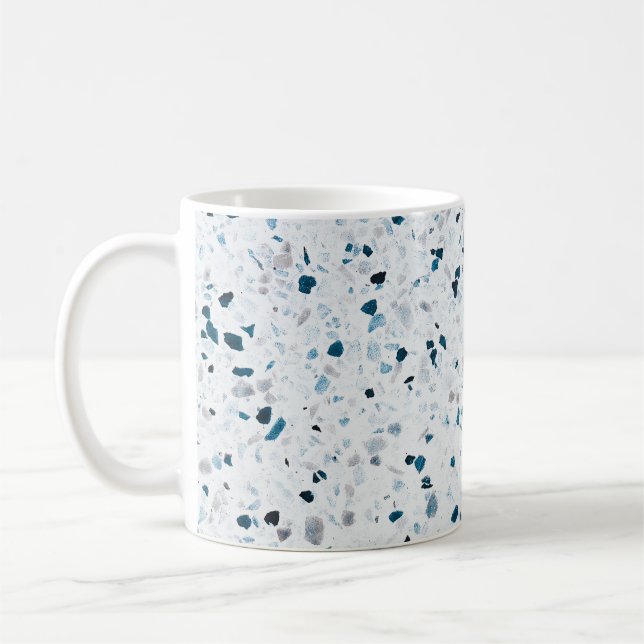 Terrazzo Elegantes Aquamarines blaues Grün Kaffeetasse (Links)