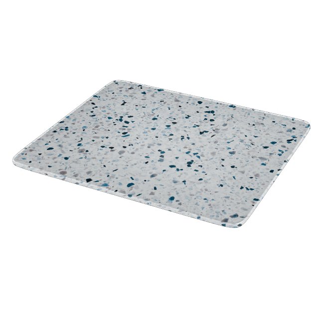 Terrazzo Elegantes Aquamarines blaues Grün Schneidebrett (Ecke)