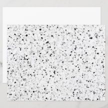 Terrazzo Elegantes Retro Schwarz-Weiß Grau