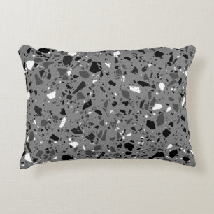 Terrazzo Fliesendesign schwarz und grau Dekokissen