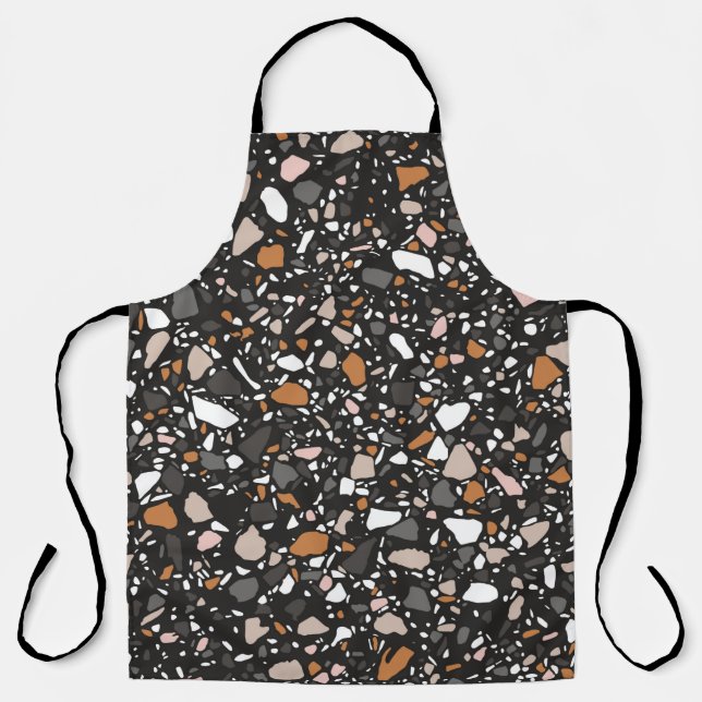 Terrazzo flooring seamless pattern in dark colors. schürze (Vorderseite)