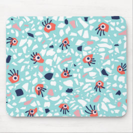 Terrazzo Funny Geometric Muster mit Augen Mousepad