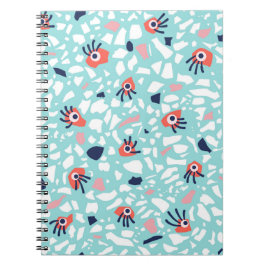 Terrazzo Funny Geometric Muster mit Augen Notizblock