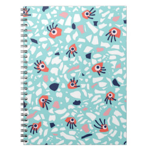 Terrazzo Funny Geometric Muster mit Augen Notizblock