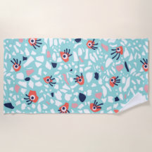 Terrazzo Funny Geometric Muster mit Augen