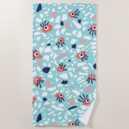 Terrazzo Funny Geometric Muster mit Augen Strandtuch