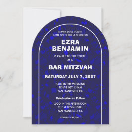 Terrazzo Handgezeichnetes Bar Bat Mitzvah Arch Einladung