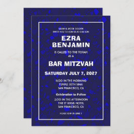 Terrazzo Handgezeichnetes Bar Bat Mitzvah Einladung
