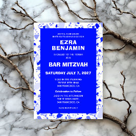 Terrazzo Handgezeichnetes Bar Bat Mitzvah Einladung