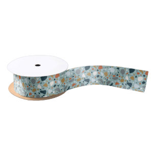 Terrazzo in Blau Satinband