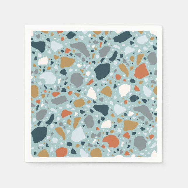 Terrazzo in Blau Serviette (Vorderseite)