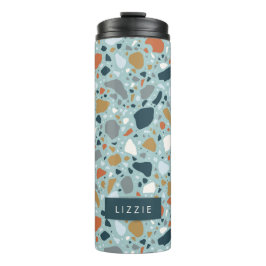 Terrazzo in Blau Thermosbecher