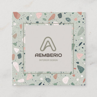 Terrazzo Interior Design Quadratische Visitenkarte