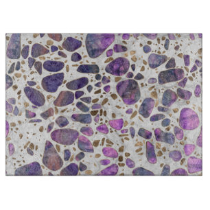 Terrazzo - Labradorit und Gold auf Marmor #1 Schneidebrett