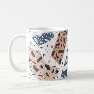 Terrazzo-Marmor nahtlos handgezeichnetes Muster Kaffeetasse
