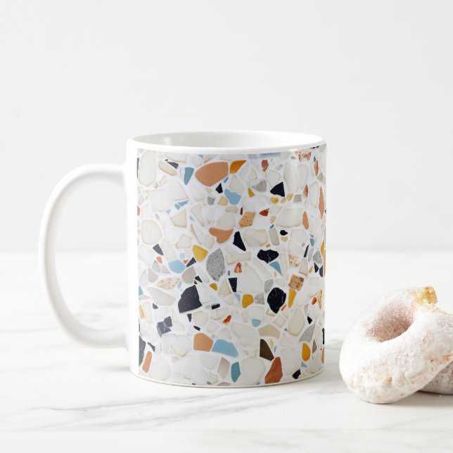 Terrazzo Marmor Pastell-Muster Keramik-Kaffeetasse Kaffeetasse (Mit Donut)