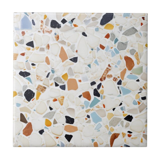 Terrazzo-Marmor-Pastell-Musterfliese Fliese (Vorderseite)