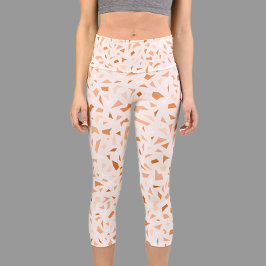 Terrazzo Modernes Abstraktes Terracotta auf dem Mo Capri Leggings