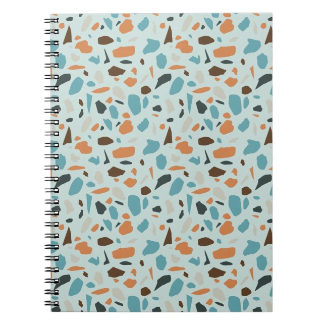Terrazzo-Muster Blau Notizblock (Vorderseite)