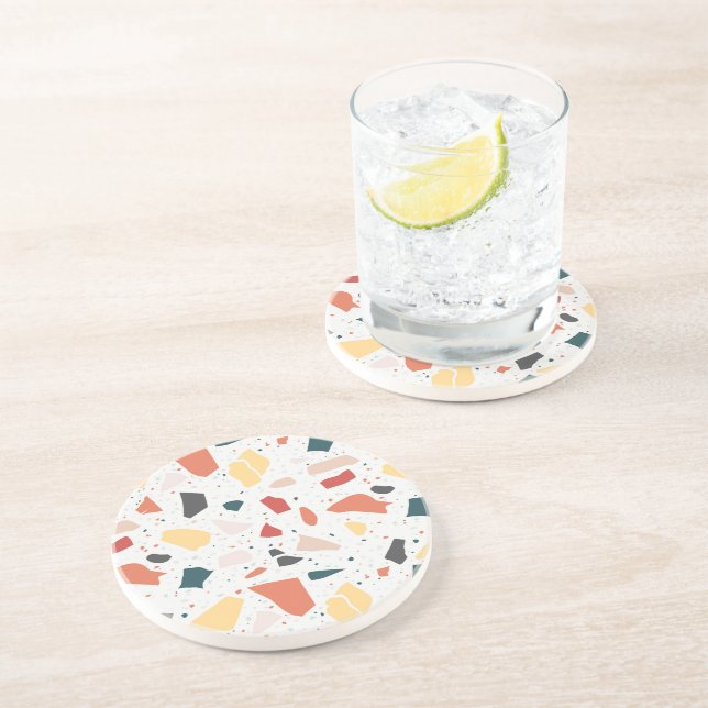 Terrazzo Muster Getränkeuntersetzer (Seite)