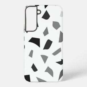 Terrazzo-Muster in Schwarz und Weiß Samsung Galaxy Hülle