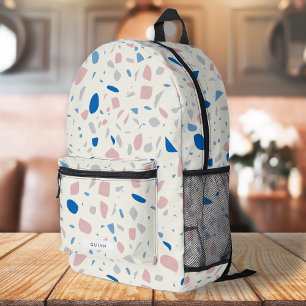 Terrazzo Muster neutrales natürliches Elegant Bedruckter Rucksack