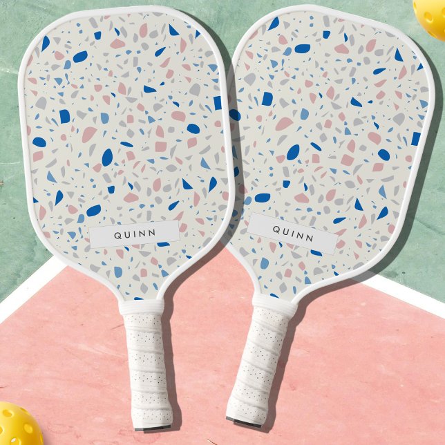 Terrazzo Muster neutrales natürliches Elegant Pickleball Schläger (Von Creator hochgeladen)