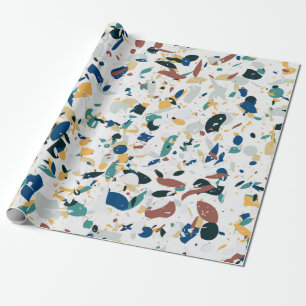 Terrazzo nahtloses Muster. Modernes abstraktes Des Geschenkpapier
