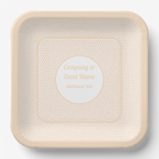 Terrazzo - Orange Peach - Große quadratische Papie Pappteller (Vorderseite)