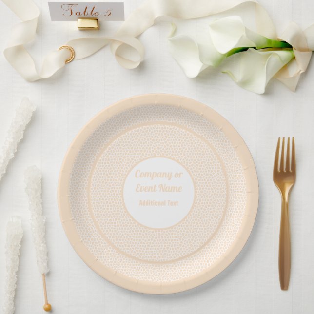 Terrazzo - Orangenpfirsich - 9 Zoll rund Pappteller (Hochzeit)