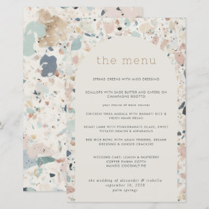 Terrazzo Pastel Pattern Arch Wedding Menü