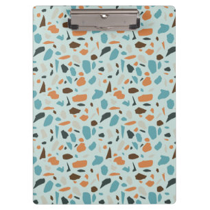 Terrazzo Pattern Blue Klemmbrett