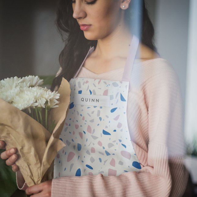 Terrazzo Pattern Neutral Natural Elegant Schürze (Von Creator hochgeladen)