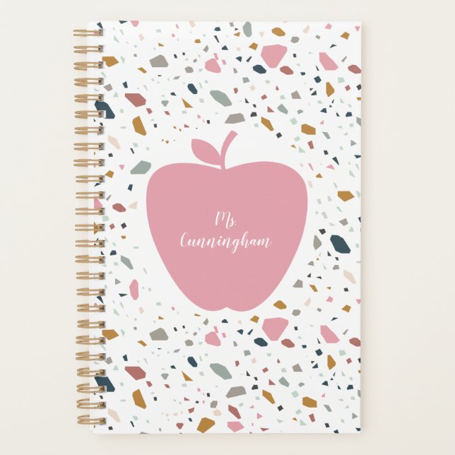 Terrazzo Pink Apple Teacher Planer (Vorderseite)