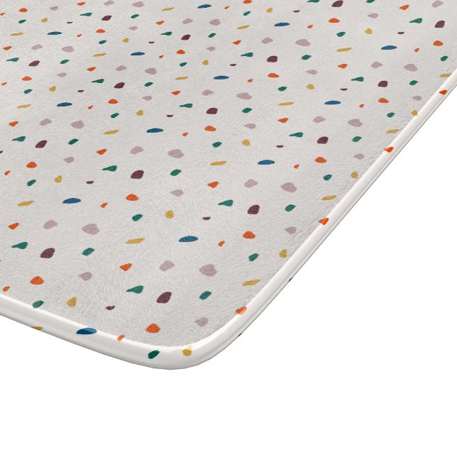 Terrazzo Print Cutting Board | Retro Küchendekor Schneidebrett (Ecke)