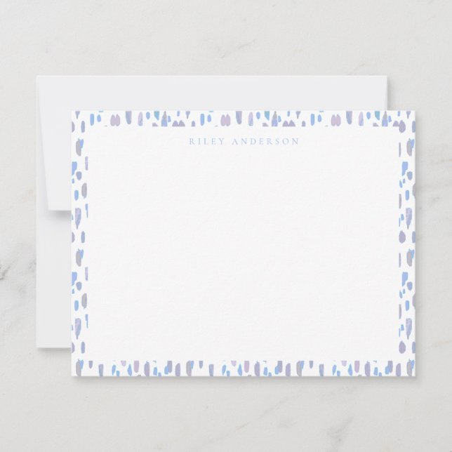 Terrazzo Print Flat Note Card in Lilac Mitteilungskarte (Vorderseite)