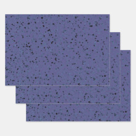 Terrazzo Retro Lila Graues, Vintages Muster Geschenkpapier Set