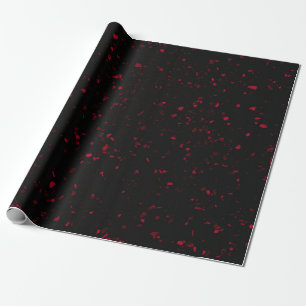 Terrazzo Retro Rotes Schwarzes Elegantes Vintages  Geschenkpapier