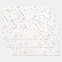 Terrazzo Retro Weiß Schwarzes Rosa Vintages Muster