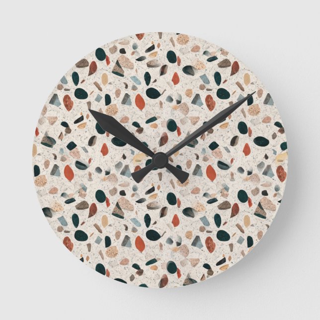 Terrazzo Runde Wanduhr (Vorderseite)