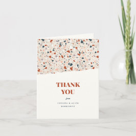 Terrazzo Slab Modern Wedding Dankeschön Karte