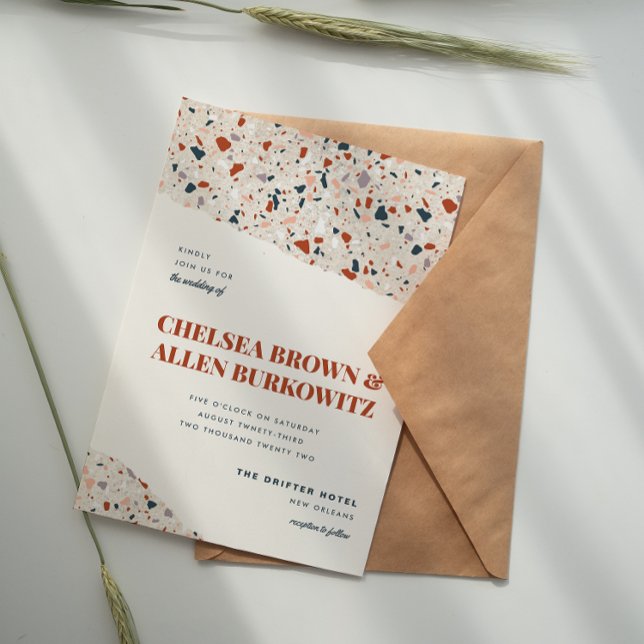 Terrazzo Slab Moderne Hochzeit Einladung (Von Creator hochgeladen)