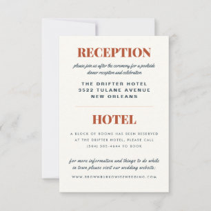 Terrazzo Slab Wedding Reception und Hotel Card RSVP Karte