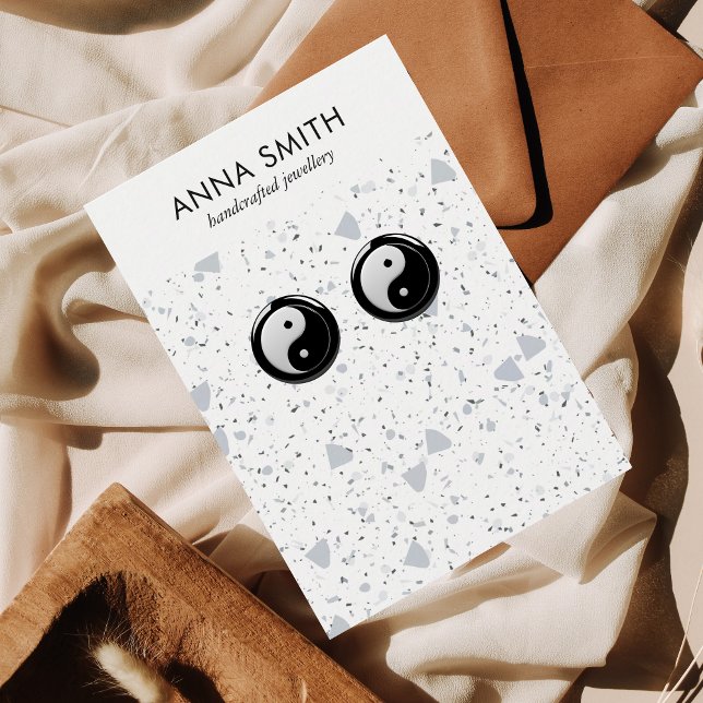 Terrazzo Stone Gray Minimal Marmorvorführung Anzei Visitenkarte (Von Creator hochgeladen)