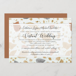 Terrazzo Terra-cotta Moderne, erthy Virtual Weddin Einladung