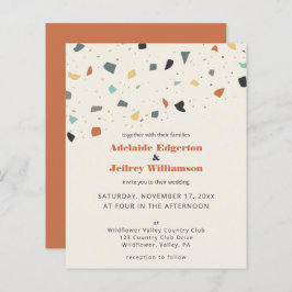 Terrazzo Tile Confetti Budget Hochzeit Einladungen