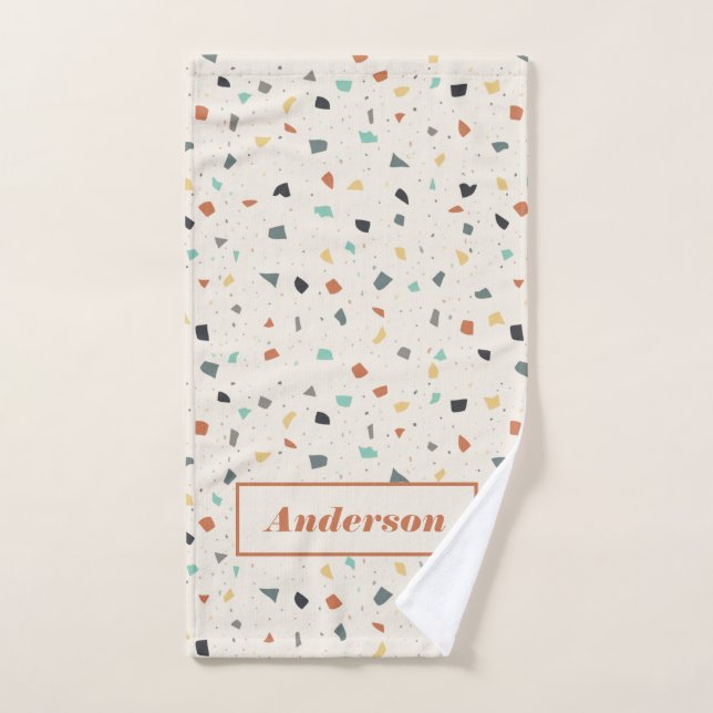 Terrazzo Tile Confetti Moderner Stil Personalisier Handtuch (Handtuch)